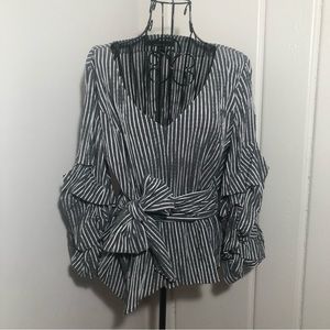 White House Black Market Seersucker Blouse